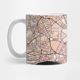 Hamburg Map Pattern in Soft Pink Pastels Mug